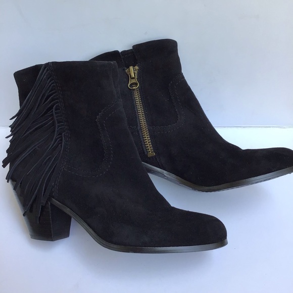 Sam Edelman Shoes - Sam Edelman Black Suede Fringe Booties Sam Edelman Shoes - Sam Edelman Black Suede Fringe Booties